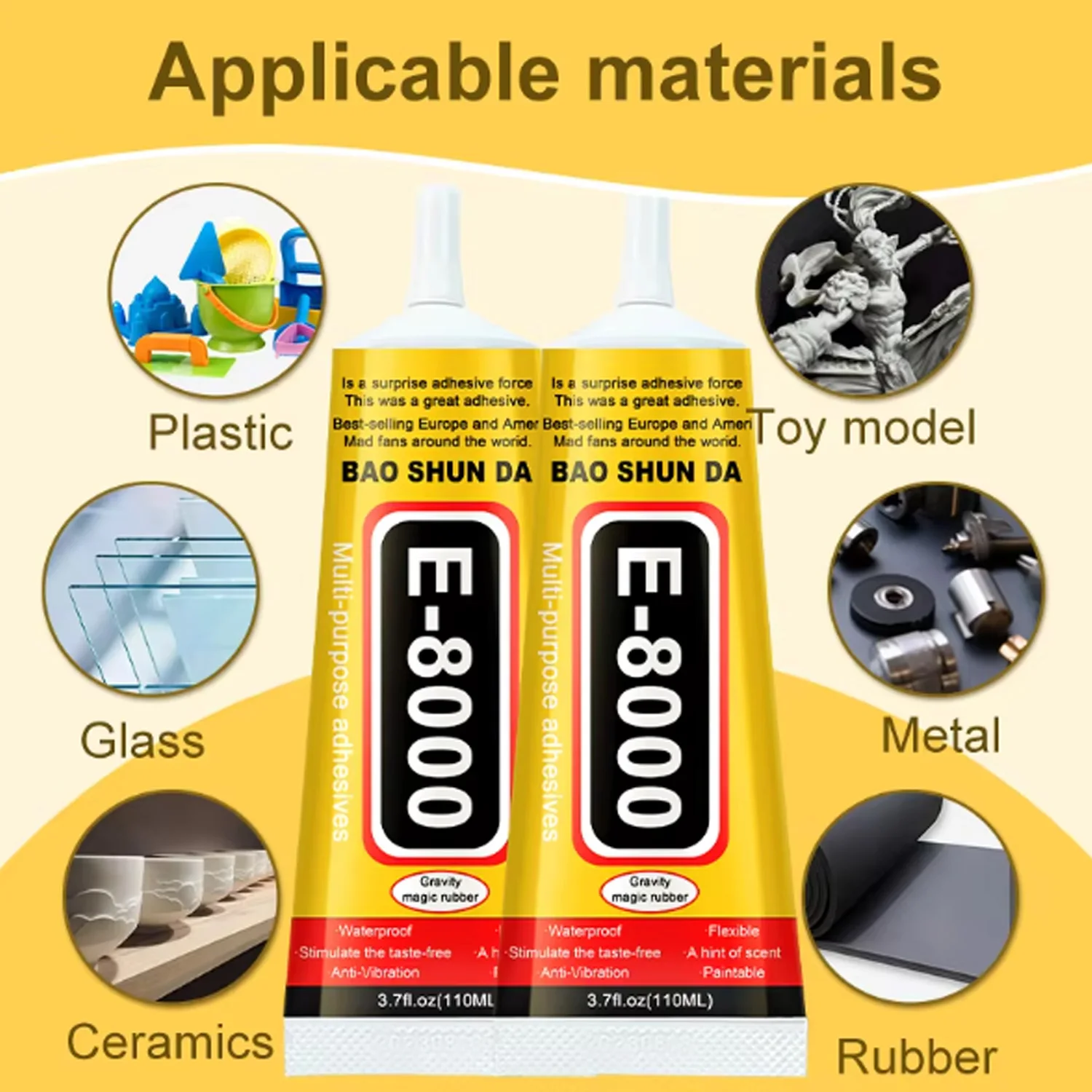 JXVX 1-8PCS 15ML E8000 Glue Mobile Phone Touch Screen Repair of Warped Screen Frame Sealant Repair Household DIY Universal Glue.