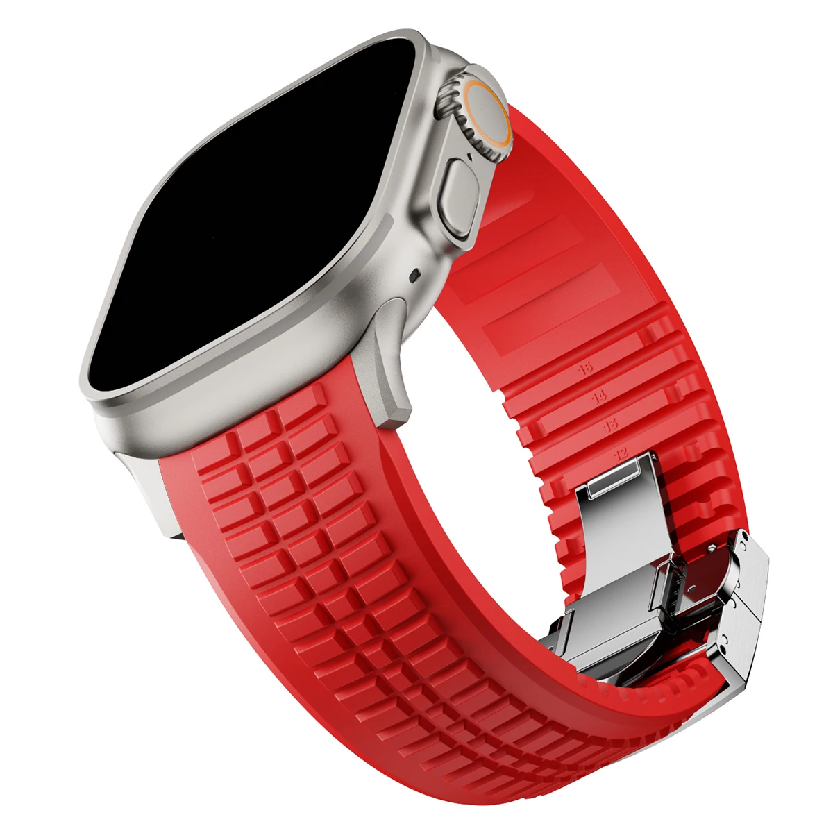 Sport siliconen band voor Apple Watch Ultra 2 49 mm 46 mm 45 mm 44 mm Luxe metalen armband voor iWatch-serie 10 9 8 7 6 5 4 Se-band