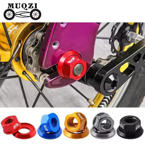 MUQZI 1~4pcs Bike 3/8 Hub Nut Aluminum Alloy Blot Flange Front Wheel Fixed Gear Lock Screw Nut Cap MTB Road Bicycle Morors Hub