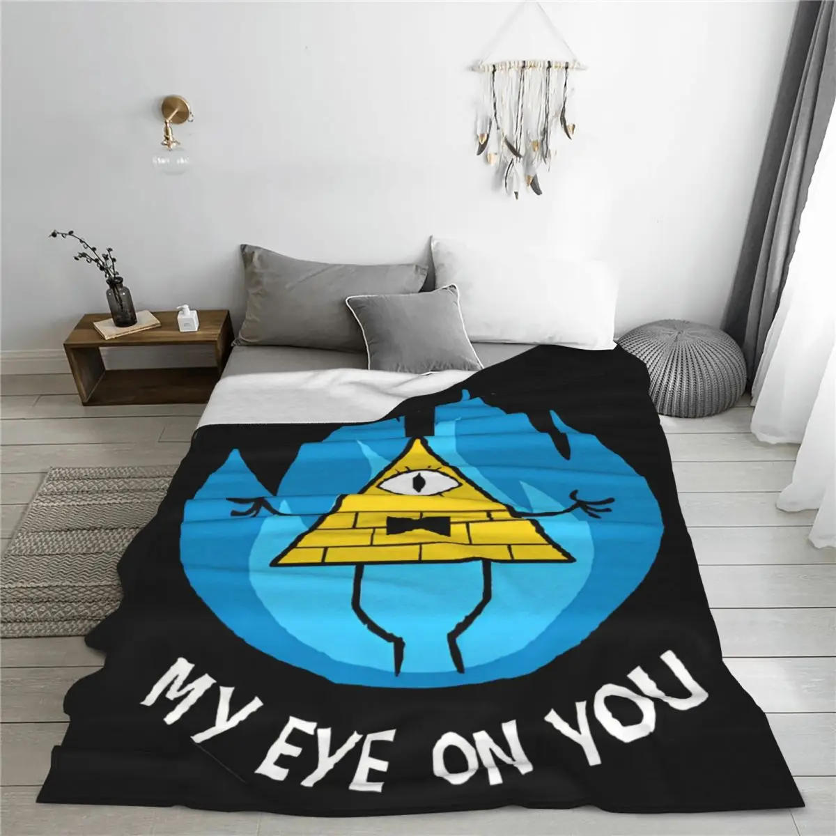 Bill Cipher Gravity Falls Wool Blanket I Got My Eye On You Funny Throw Blankets for Sofa Bedding Lounge 200x150cm Rug Piece