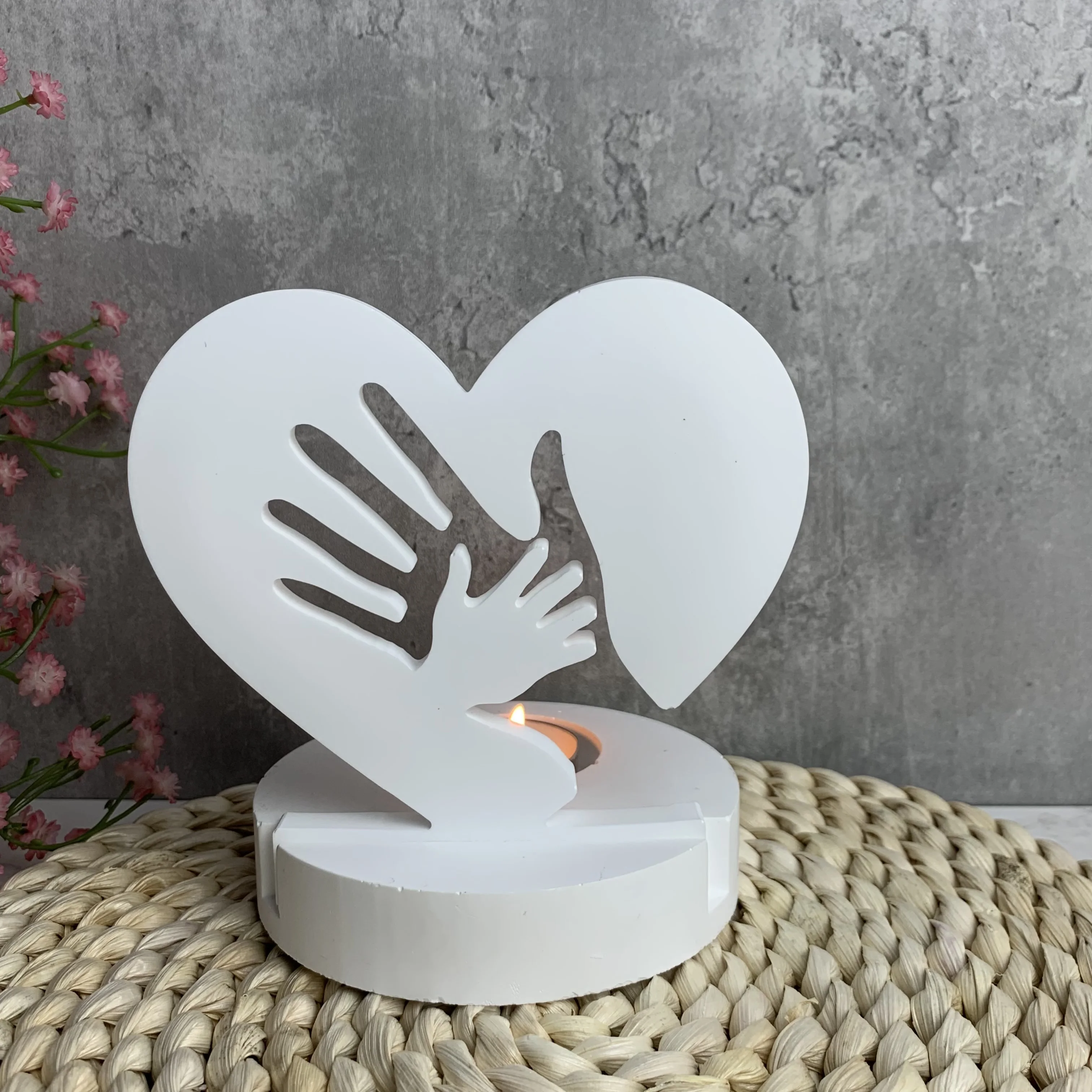 Love Palm Hand Candle Holder Silicone Mold DIY Cement Gypsum Clay Pouring Resin Mold Home Decoration Ornaments