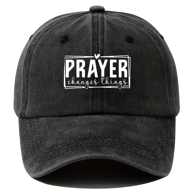 

"PRAYER Changes Things" Trucker Hat | Vintage Washed Stylish Letter for Men & Women, Casual