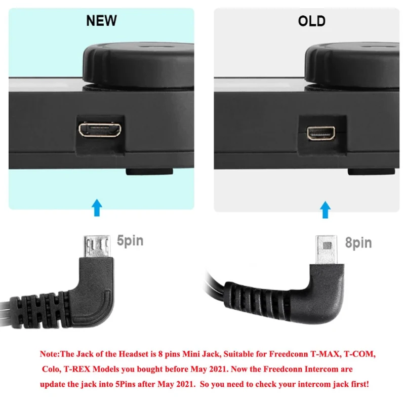 Téléphone de sauna et microphone dur et doux, Freedconn R1, R1 Plus, réinitialisation en option, 5 broches, 2 en 1, 1PC