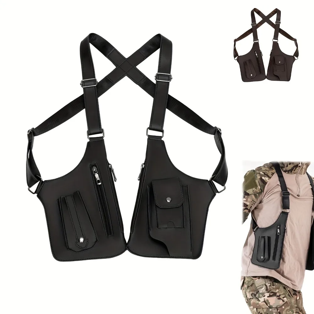 

Men's retro crossbody bag, multifunctional lightweight shoulder bag, outdoor phone bag, suitable for cycling and hiking