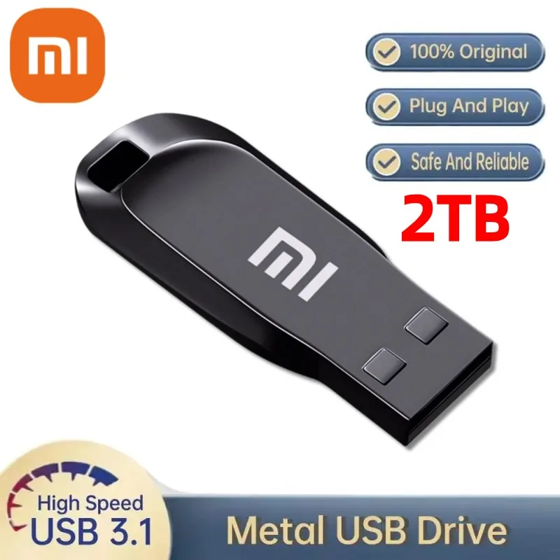 XIAOMI 2TB U Disk High Speed Mini Metal USB Flash Drives 512GB 256GB Black Pen Drive Memory Stick 1TB 512GB External Storage