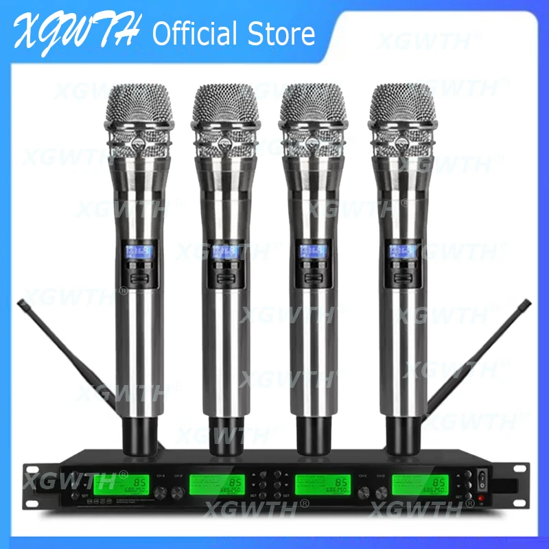 

ULXD Digital UHF Wireless Microphone System 4 Channel KSM8 SKM9000 Cordless Dynamic Handheld Mic DJ Karaoke Amplifier Stage