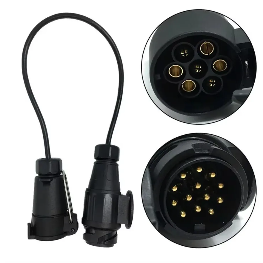 Adapter Connector Car Accessories Connector Plug 7 Pin to 13 Pin Trailer Light Extension Adaptor Socket Plug Caravan Towing 1x