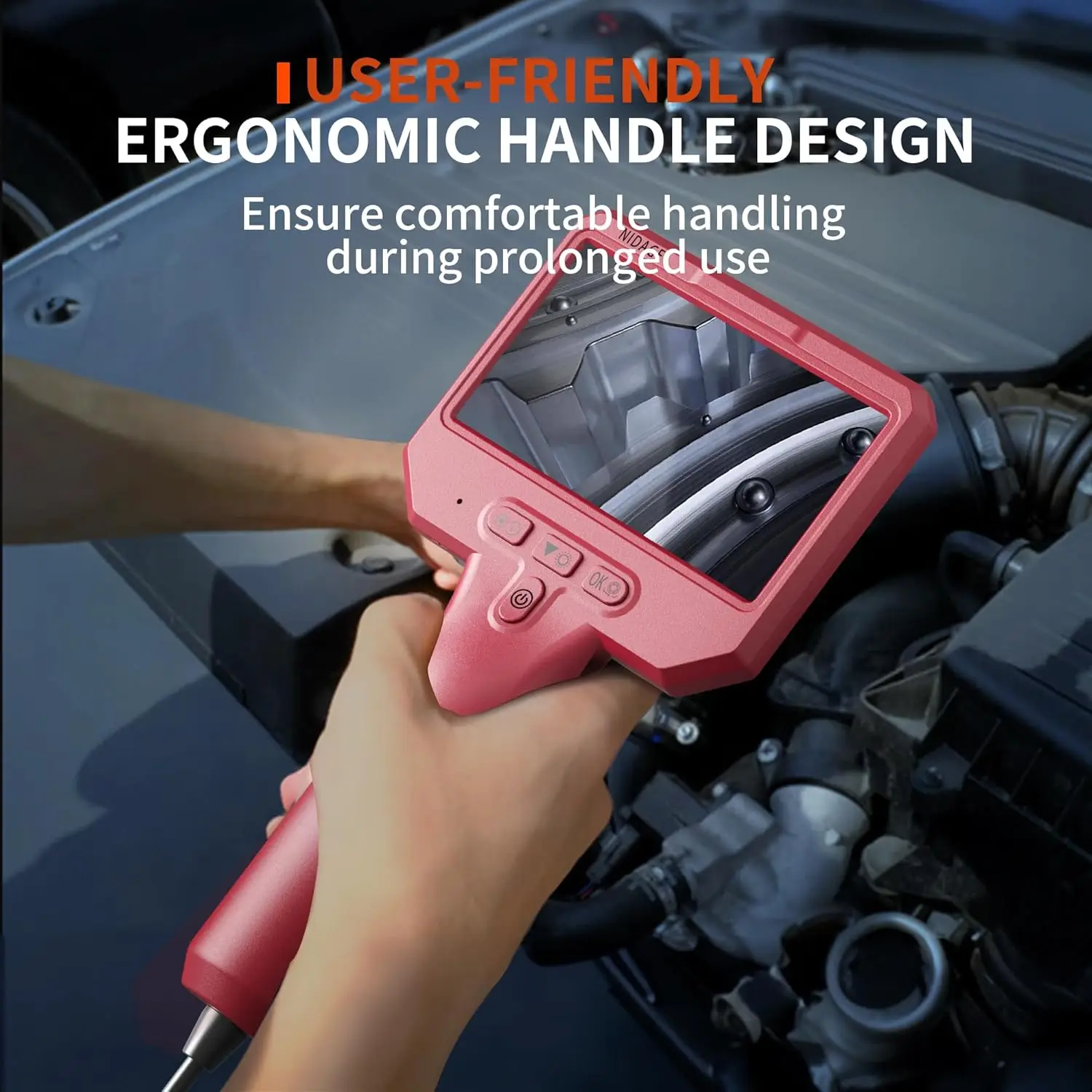 5 インチ IPS スクリーン 2MP 1080P デュアルレンズ内視鏡 CMOS ボアスコープ サイドビューとフロントビュー防水 IP66 検査耳鏡