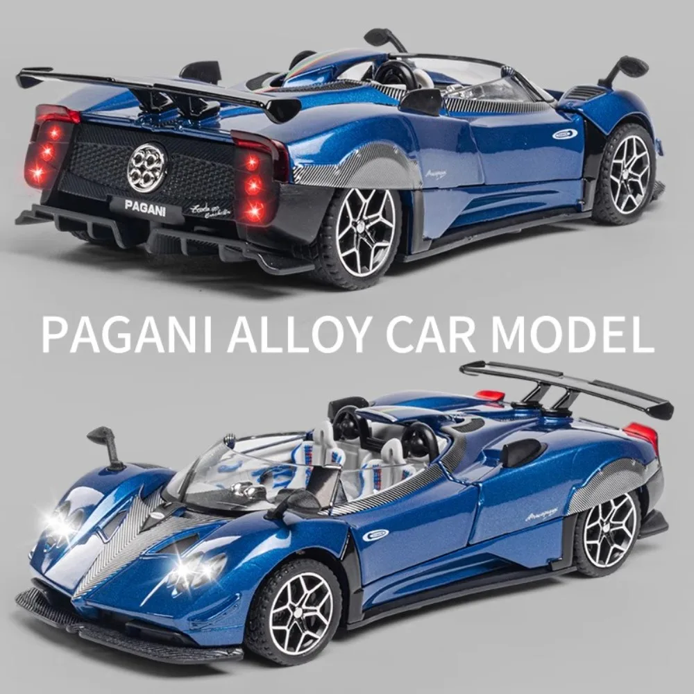 

1:32 Pagani Zonda Huayra BC игрушечный спортивный автомобиль, модель из сплава, литой под давлением, легкая музыка, двери, открытые модели транспортных средств, коллекция, подарок для мальчиков