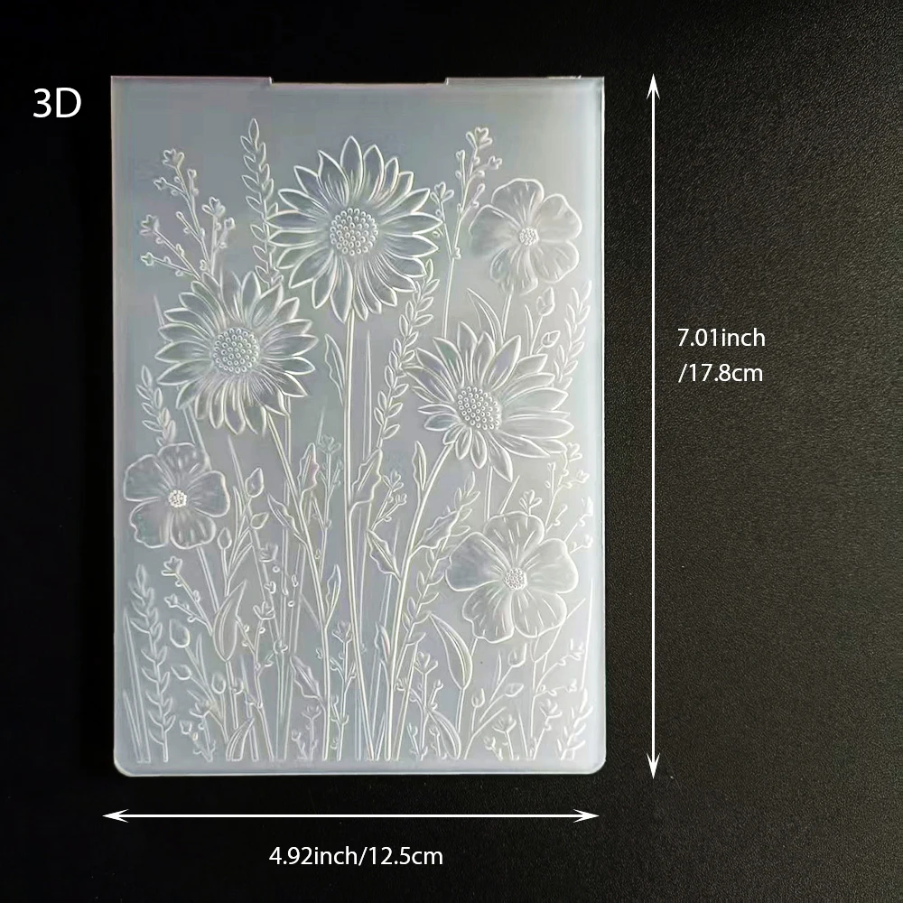 Flowers/Sunflowers/Lucky Grass3D Plastic Embossing Template Folders for Card Making Photo Album DIY Scrapbooking view 6