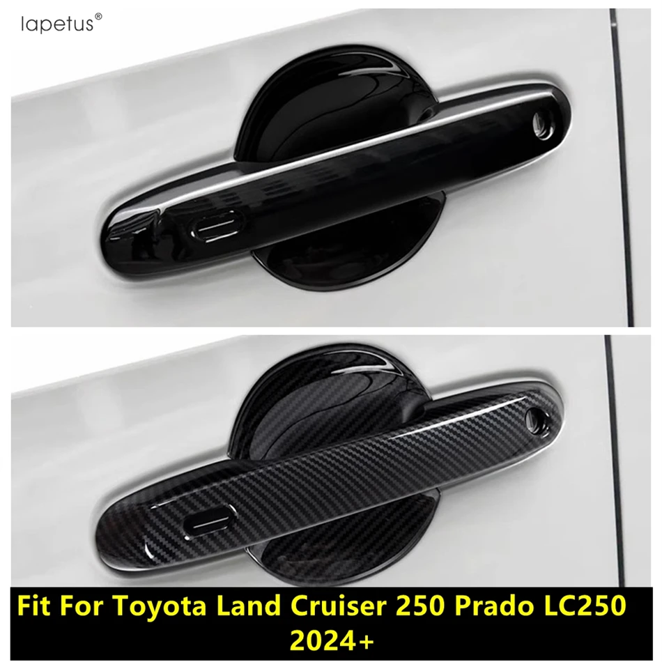 

Side Door Handle Bowl Decoration Cover Trim For Toyota Land Cruiser Prado 250 LC250 2024 2025 Black / Carbon Fiber Accessories