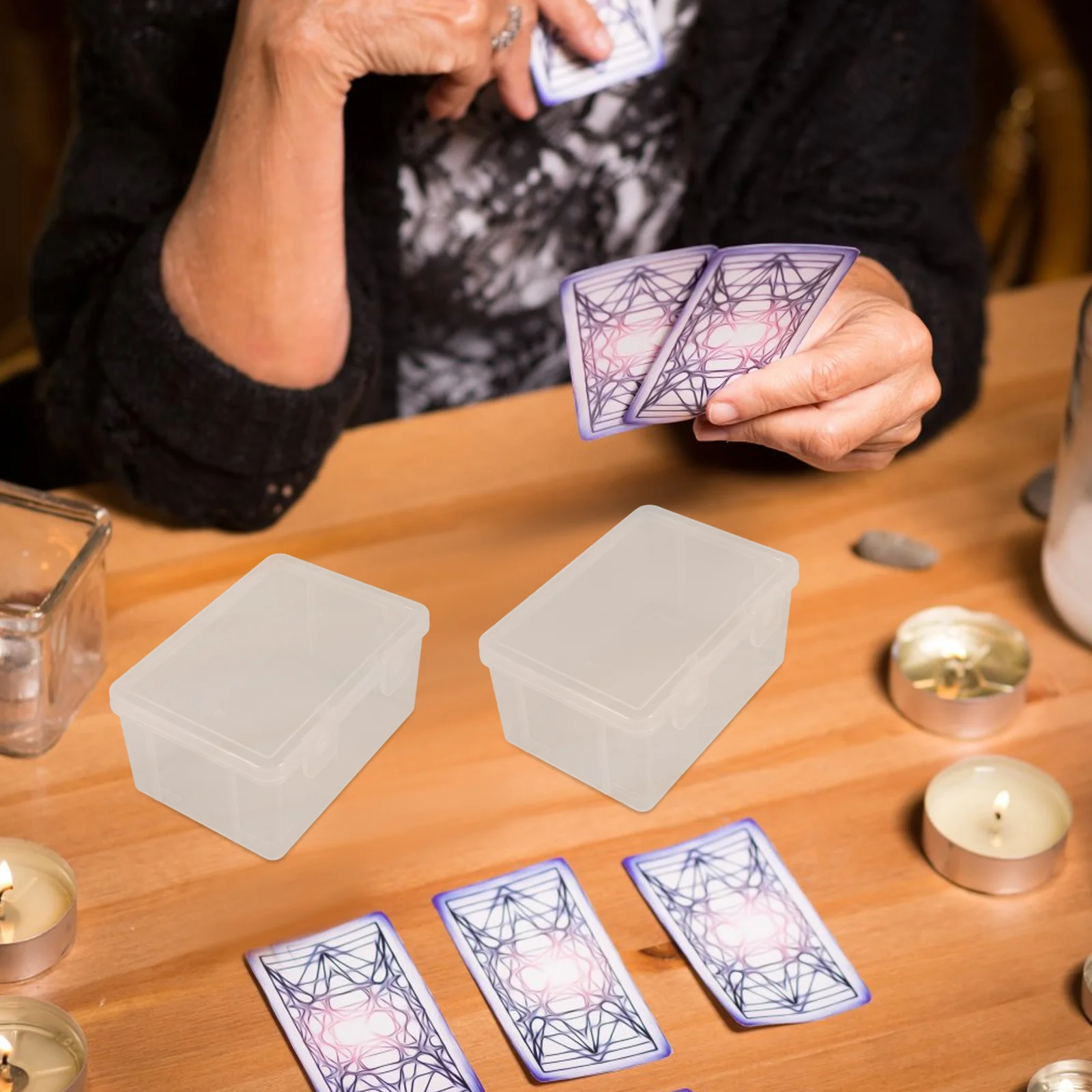 

8Pcs Card Storage Box Clear Plastic Trading Card Case Portable Organizer for Baseball Sports Game Cards Collection