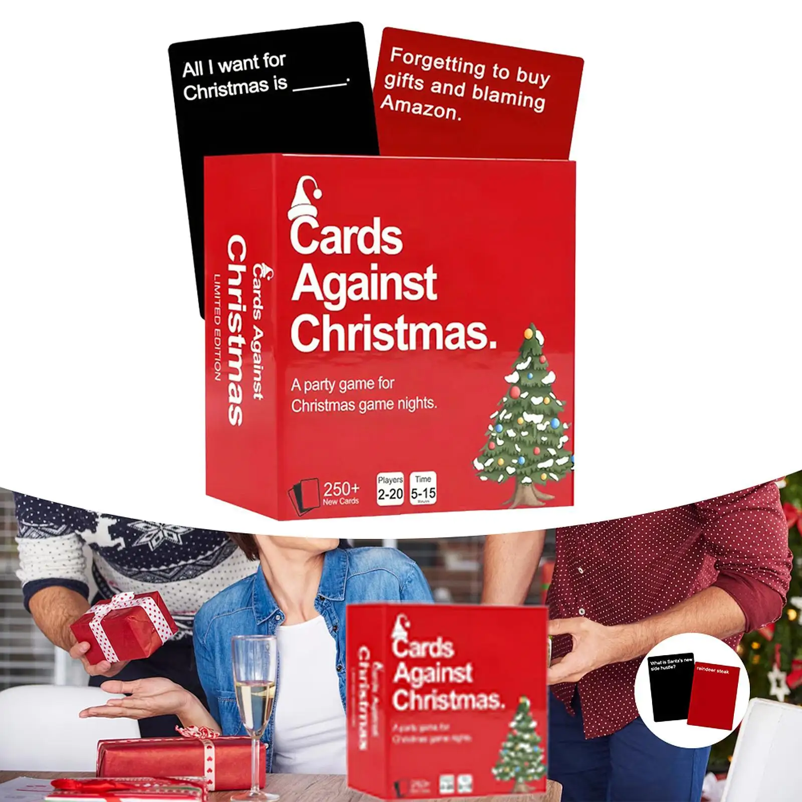 Christmas Card Game Entertaining Family Game Night Gift for Kids Teens Party