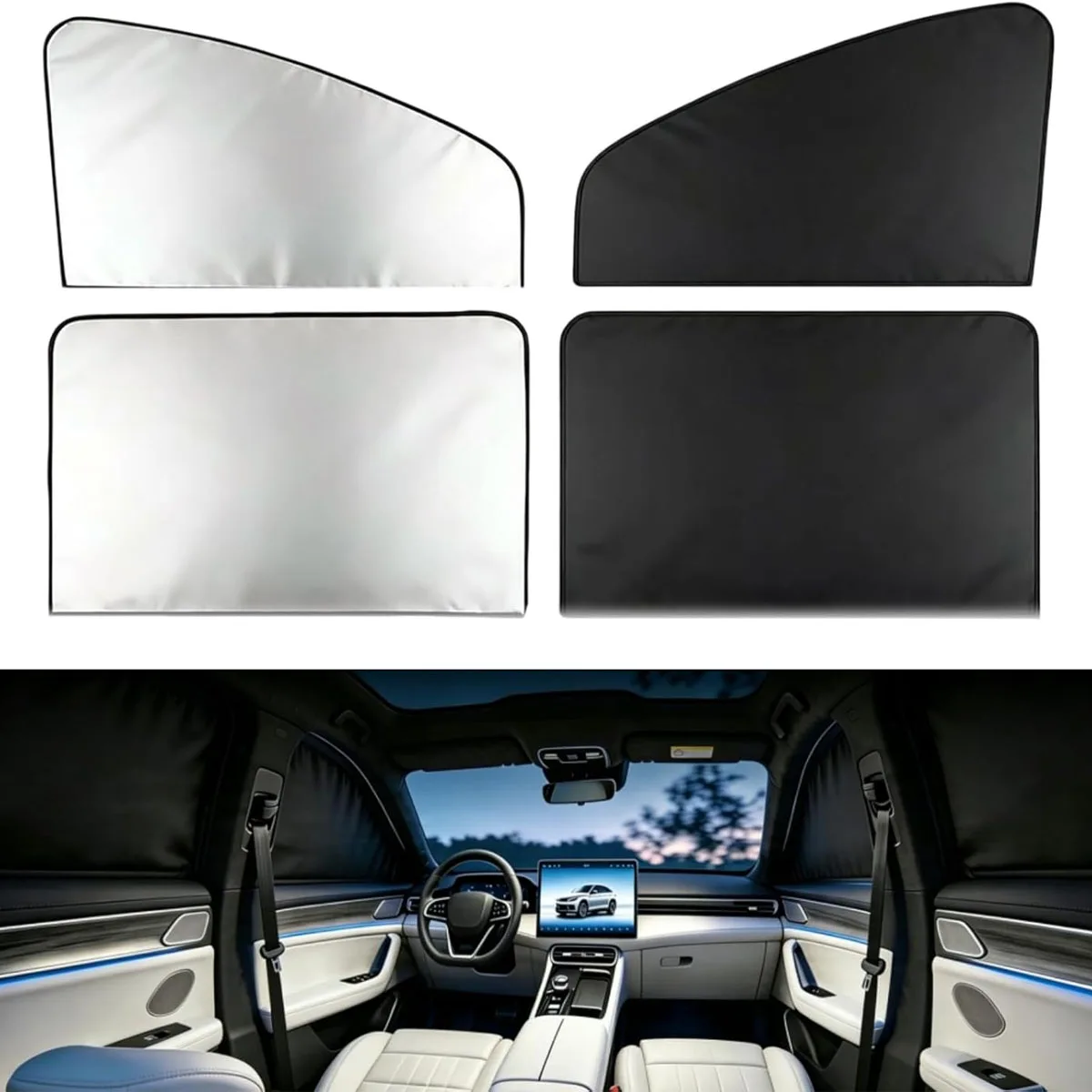 Protetor Solar Retrátil para Janela Lateral de Carro, Cortina Magnética de Privacidade, Bloqueador UV e Visor Solar Blackout, Mantenha-se Fresco Este Verão