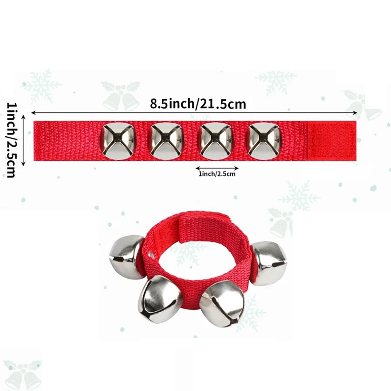12 pièces Bracelet de poignet cloches Bracelets cloches de cheville musicales Instrument de rythme pour enfants cadeaux de fête de noël-A Durable