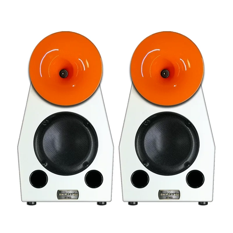 DH-03 New 8 Inch 2-Way Horn-Loaded Audiophile Bookshelf Speaker Pair, German Acoustic Tuning Hi-Fi Home Speakers