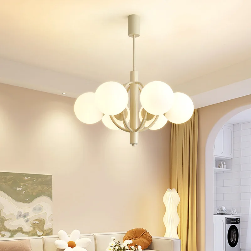 Modern Multi Heads Glass Ball Pendant Lights Living Room Decor Bedroom Chandeliers Dining Table Hanging Lamps Led Lights Fixture view 3
