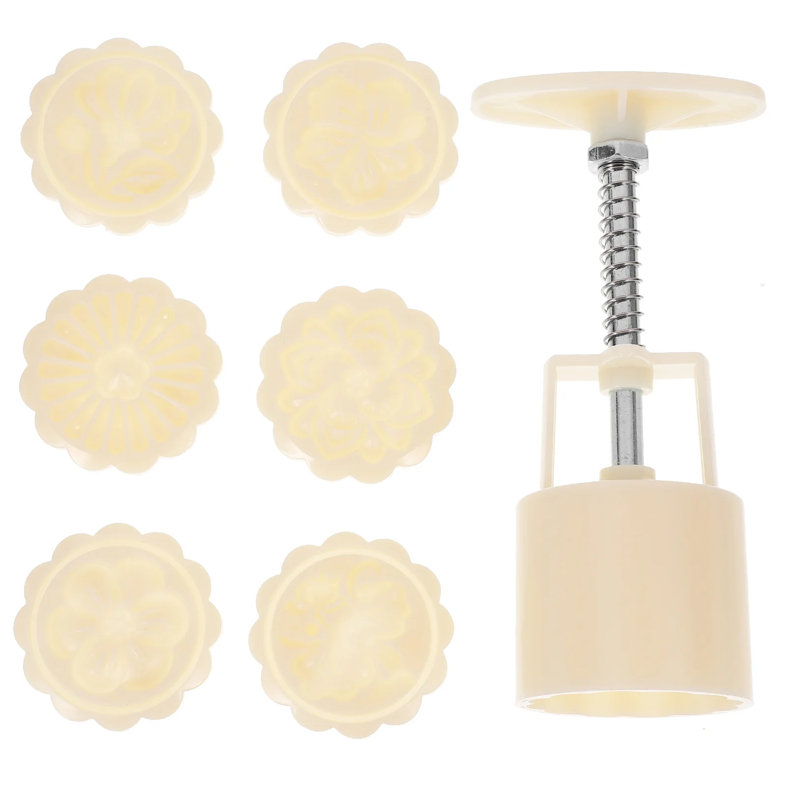 

1 set Moon Cake Molds Hand Press Baking Tools 50g Round DIY Cookie Stamp Pastry Maker Set Reusable Kitchen Bar Supplies
