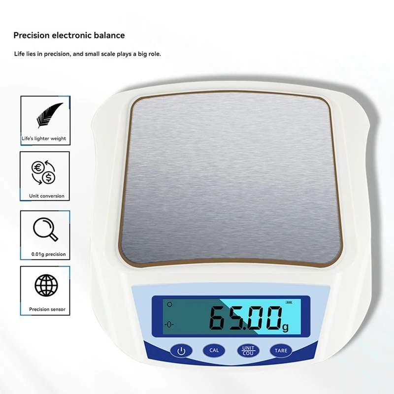 1000G/0.01G High Accuracy Electric Scales Digital LCD Electric Balance Scale For Foods Jewelry Weighing Tools