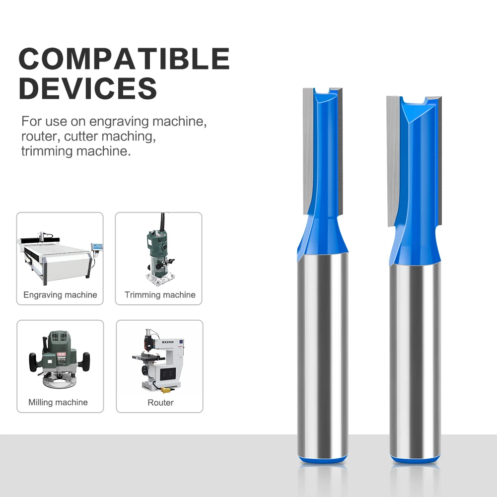 1pc 8mm Shank Straight Bit Tungsten Carbide Double Flute Router Bits Milling Cutter For Wood Woodwork Tool