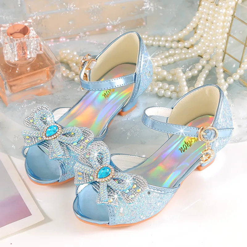 2026 Mädchen-Prinzessinnen-Sandalen Kinderschuhe Frozen Elsa Kinderschuhe Mädchen Mode Baby Rosa Blau Hochhackige Schuhe Größe – Detail 8