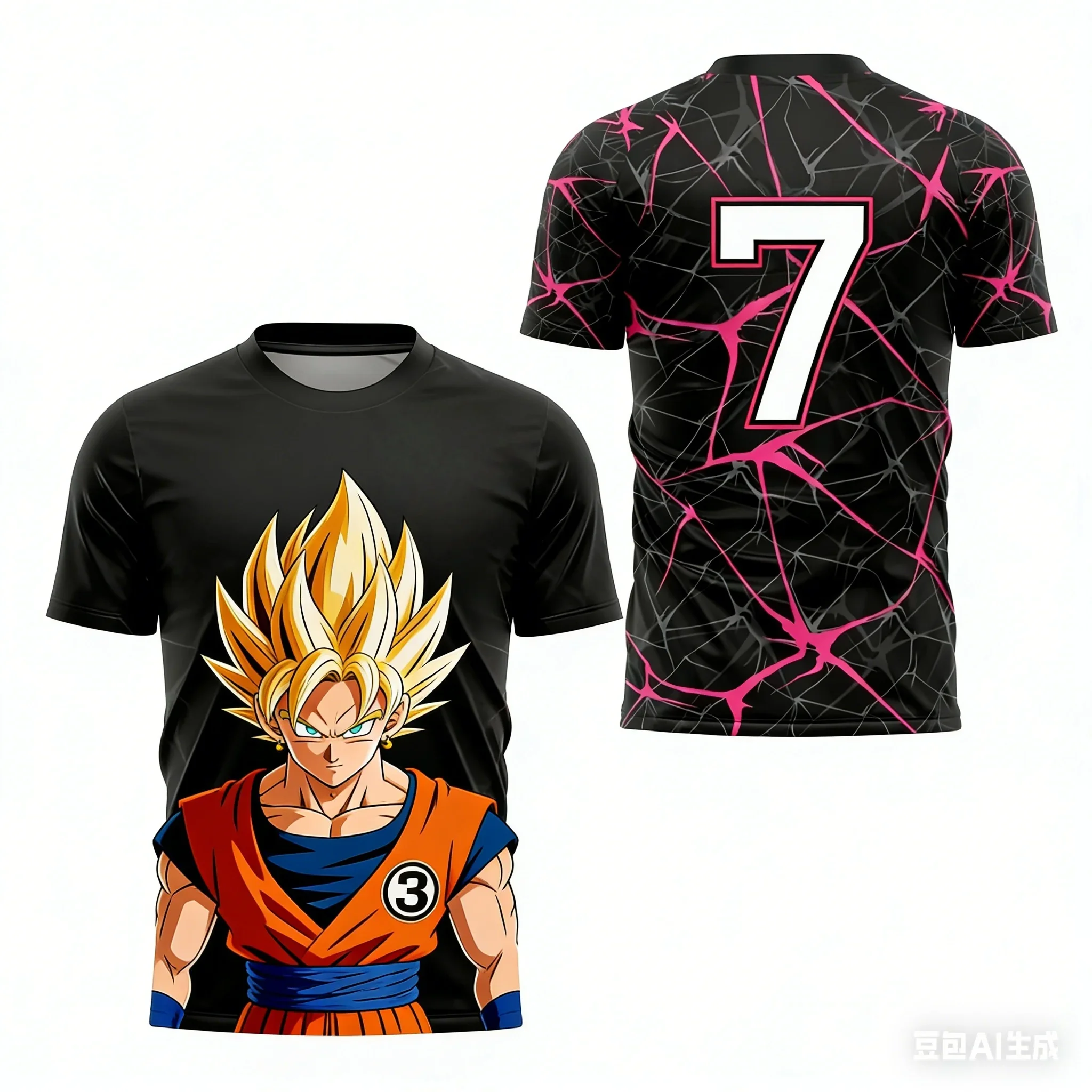 2026 New Anime Dragon Ball Wukong X Football Clothing Men's Sports Adult Children's 3D Printed T-shirt Fast Drying Breathable