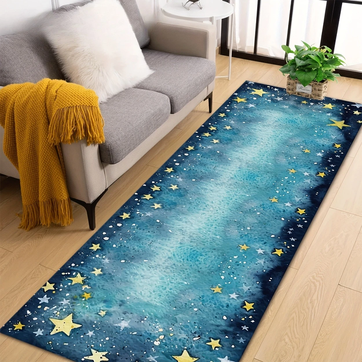Beach Surfboard Welcome Runner Rug  Colorful Surf Board Ocean Sand Print Non Slip Laundry Entry Long Floor Mat