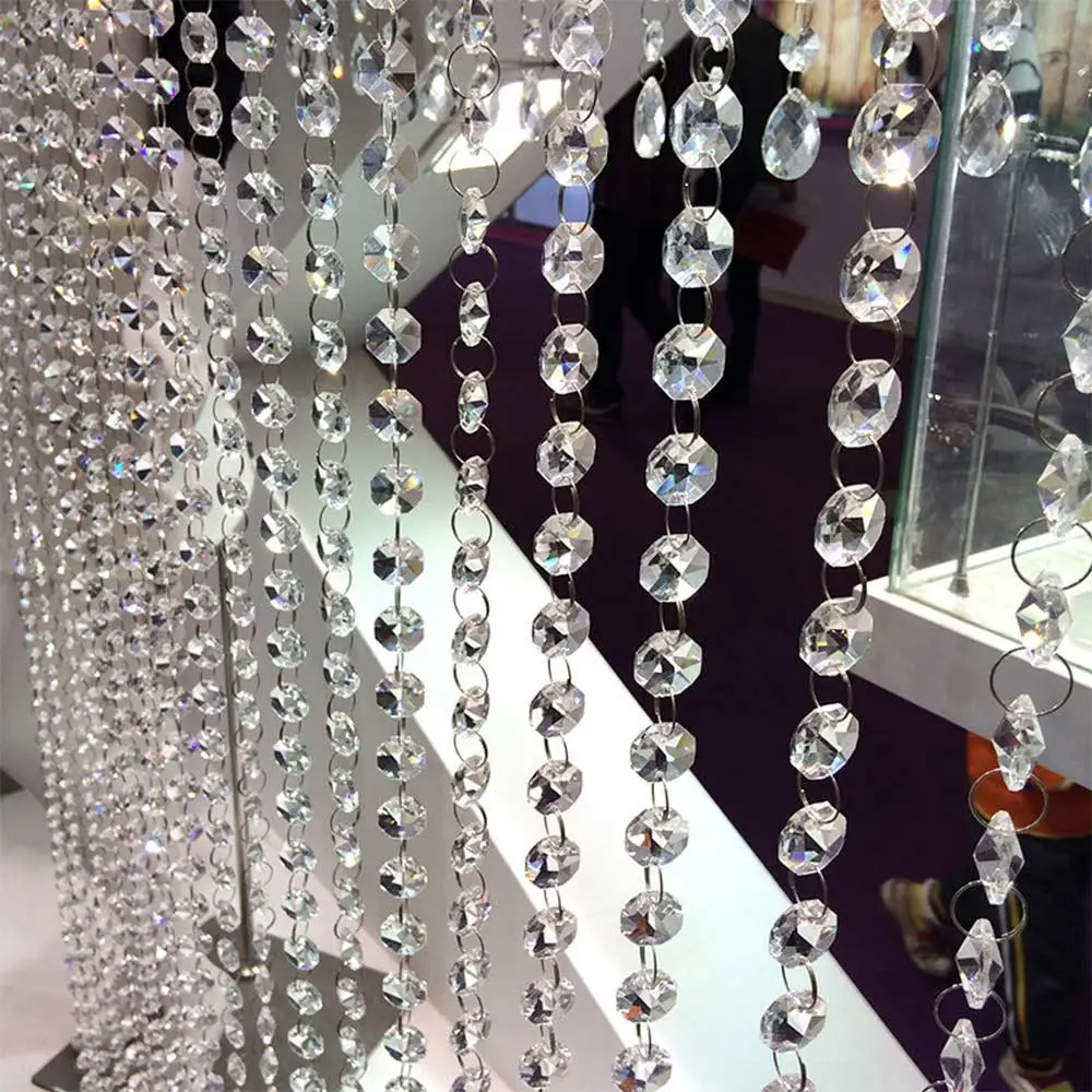 

Delicate Acrylic Octagonal Pendant Wedding Decoration Curtain Crystal Bead Garland