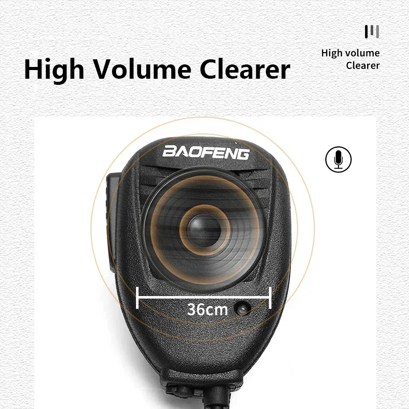 Walkie Talkie PTT Speaker Mic Handheld Microphone Compatible with Baofeng UV-32 DM-32 DM-1701 UV-5R Mini Quansheng Two Way Radio - view 3