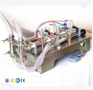G2WY Semi-Automatic Double Head Pneumatic Bottle Filler Juice Water Beverage Oil Liquid Filling Machine