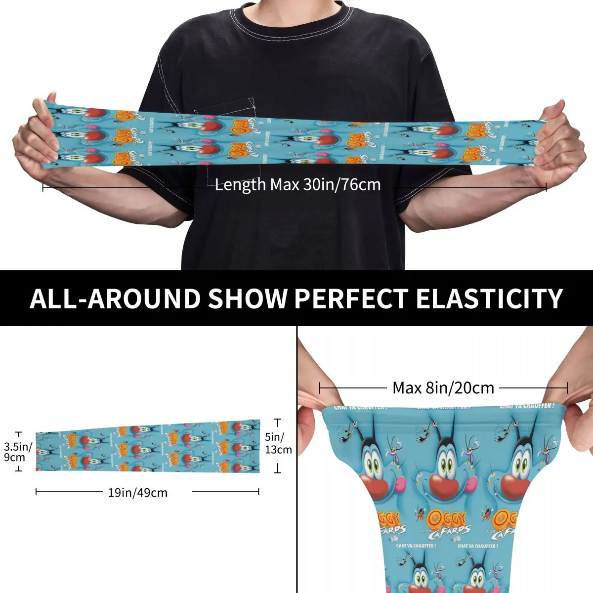 الرسوم المتحركة أنيمي فيلم أوجي والصراصير في الهواء الطلق أكمام أذرع تبريد الشمس الأشعة فوق البنفسجية غطاء للحماية الصيف الحرير الجليد الدراجات أكمام الوشم