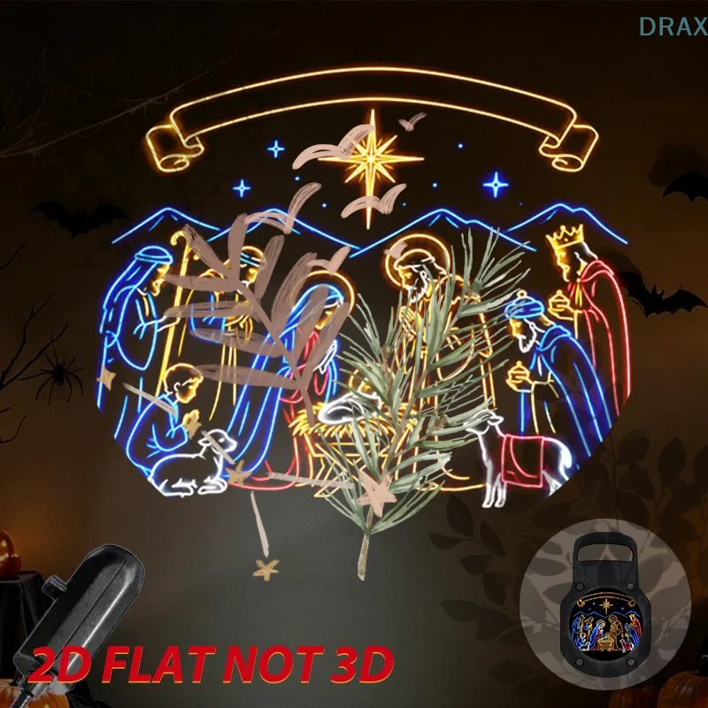 USB Christmas Projector Light with Switchable Patterns, Atmosphere Lamp for Holiday Party and Ceiling Decor
