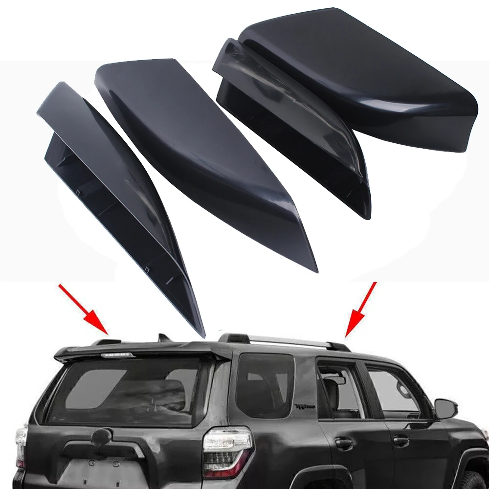 For Toyota 4Runner N210 2003-2009 Car Front Rear Black Roof Rack Guard Cover Luggage Bar Rail End Shell Plasitc Cap Accessories