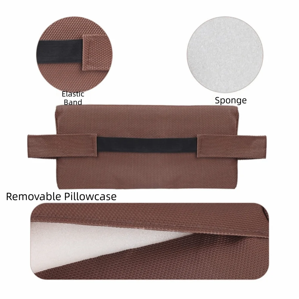 Elastic Band Beach Lounger Neck Pillow Removable Cover Ergonomic Curve Folding Chair Head Support Lightweight Sponge Filling