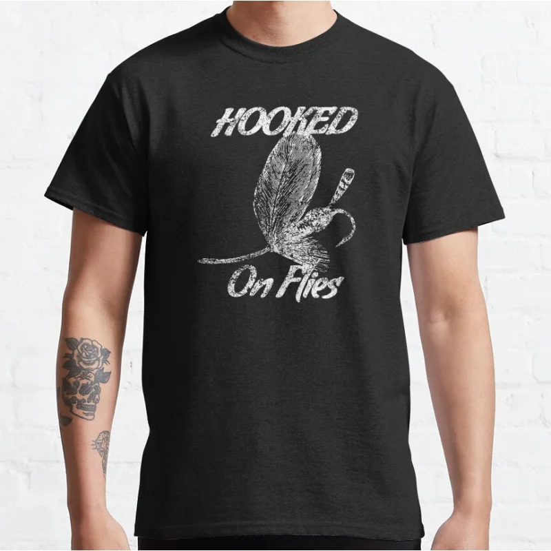

Fly Fishing Retro Outdoors sport gift for fishermen Short-sleeve crewneck T-shirt large size Adult Tops S-6xl