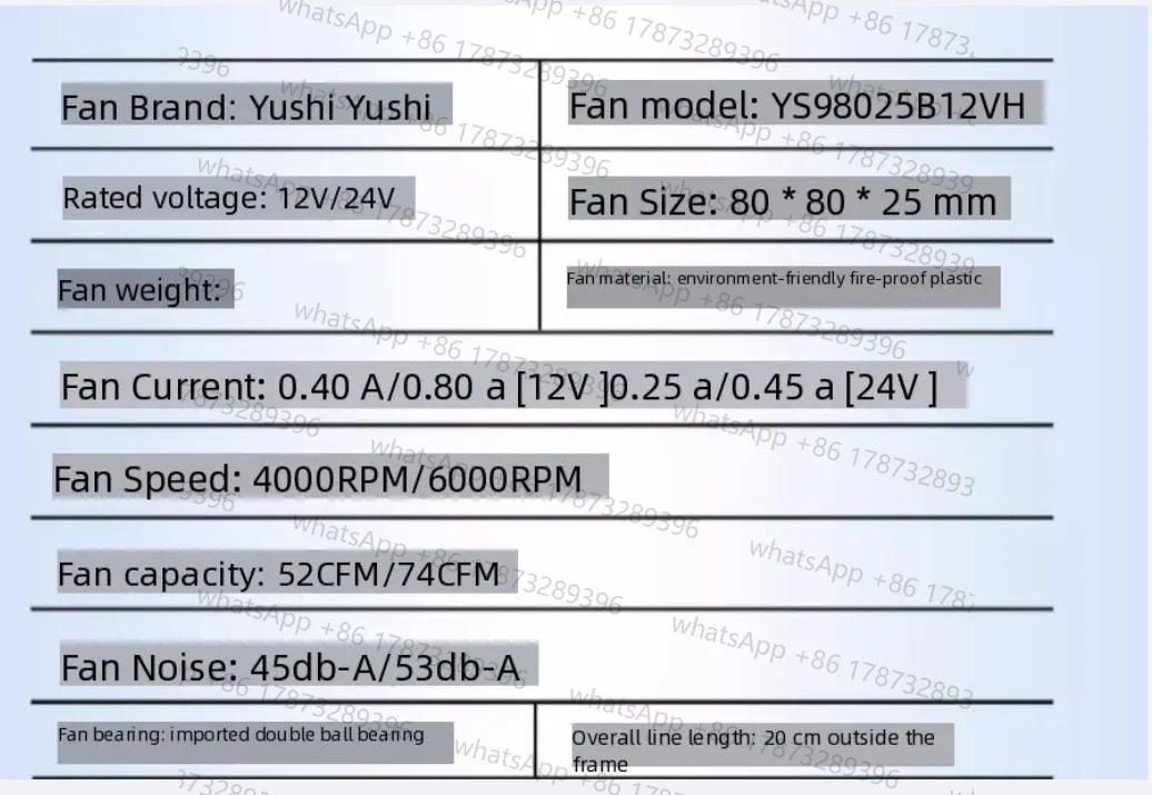 12V 24V 超高風量 80x80x25mm 80mm 温度制御 デスクトップシャーシ サーバー周波数変換器冷却ファン