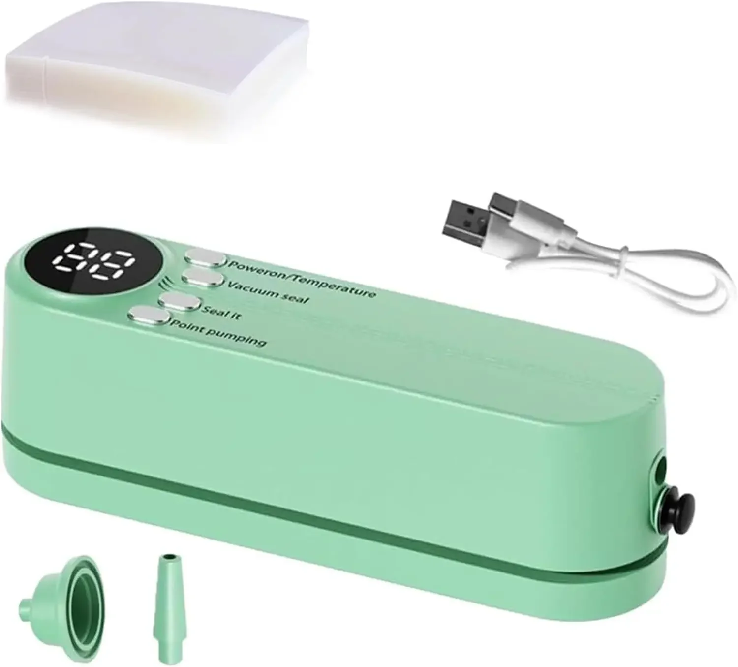 

Vacuum Sealer Wireless Portable | with 5 Vacuum Bags Mini Cordless Vacuum Sealer USB Rechargeable Handheld Food Sealing Machine