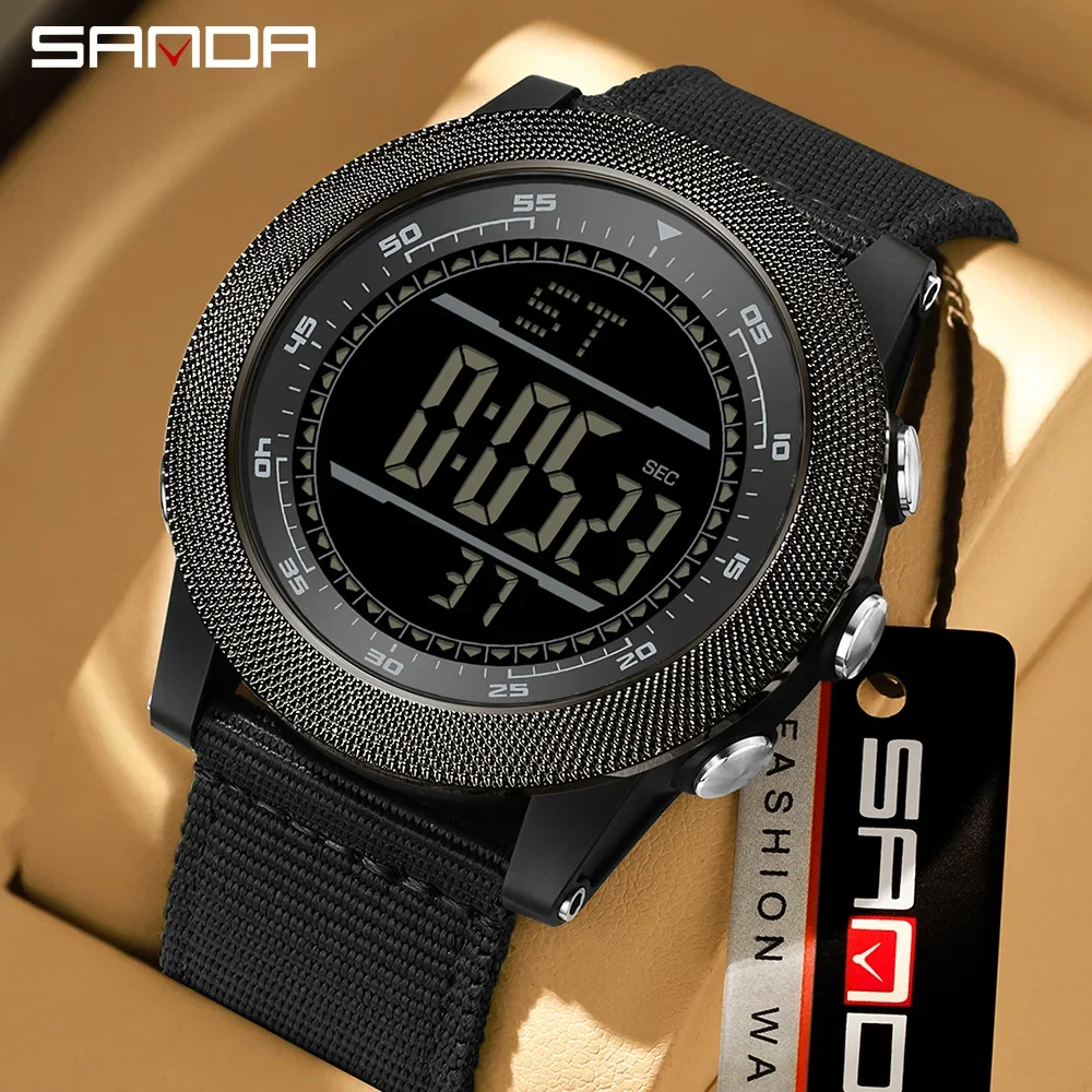 SANDA 6391 New Fashionable Luxury LED Stopwatch Waterproof Men's Electronic Clock Digital Watch Men's Military Army Sports Watch