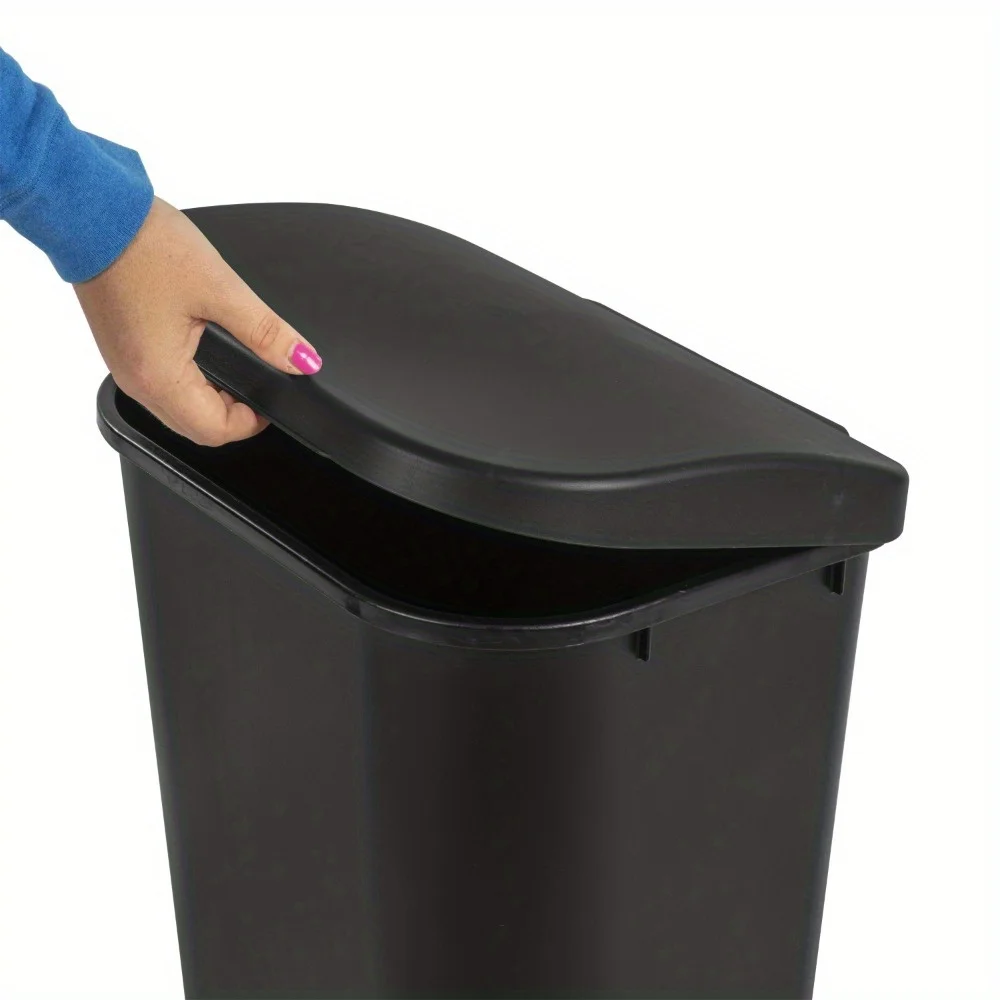 11.3 Gallon Large Capacity Lift-Up Plastic Waste Basket - Space-Saving, Easy to Clean, and Versatile - Ideal for Kitchen