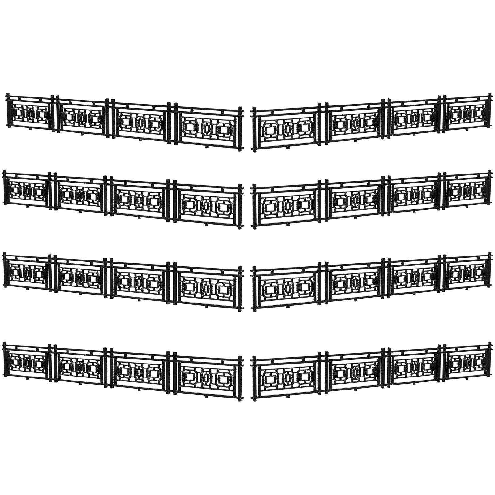 8 Pcs Hand-assembled Sandbox Architectural Model Railings Miniature Garden Table Fences Vintage Scene Layout Decor Abs