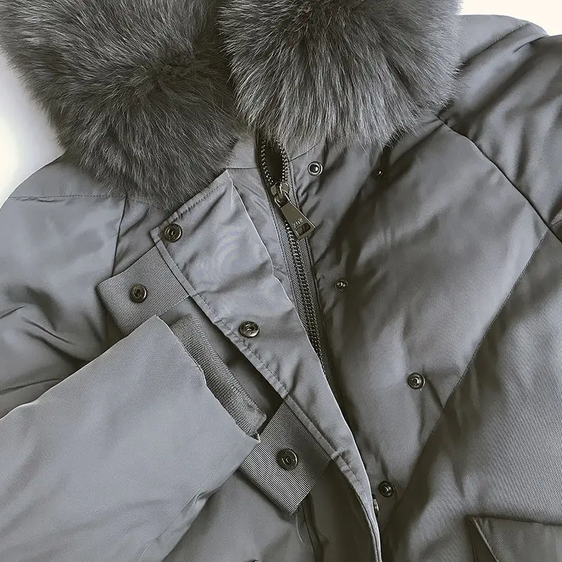 2025년 겨울 여성용 다운 자켓 출퇴근용 따뜻한 후드 구스 다운 자켓