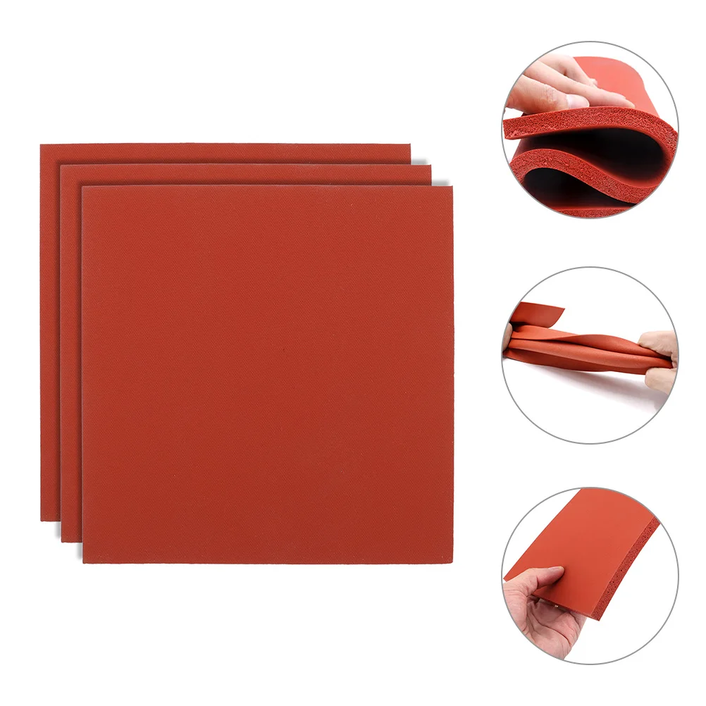 

3pcs Foaming Mat High Temp Insulation Pad Heat Press Rubber Cushion Shockproof Wear-Resistant Mat For Transfer Printing Machine