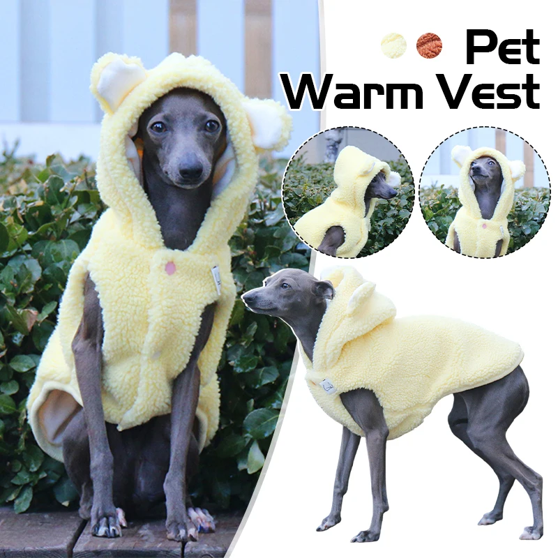 

Italian Greyhound Hooded Jacket Sherpa Lined - Warm, Lightweight And Breathable Iggy Whippet Sweater Jacket