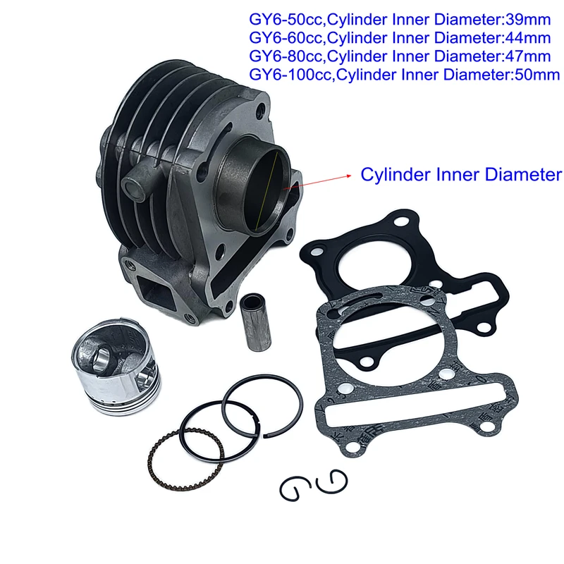 GY6 Cylinder Piston Ring Set for 4 Stroke Scooter Moped 139QMB GY6 50cc 60cc 80cc 100cc  Cylinders,Pistons Kits 139QMB 147QMD