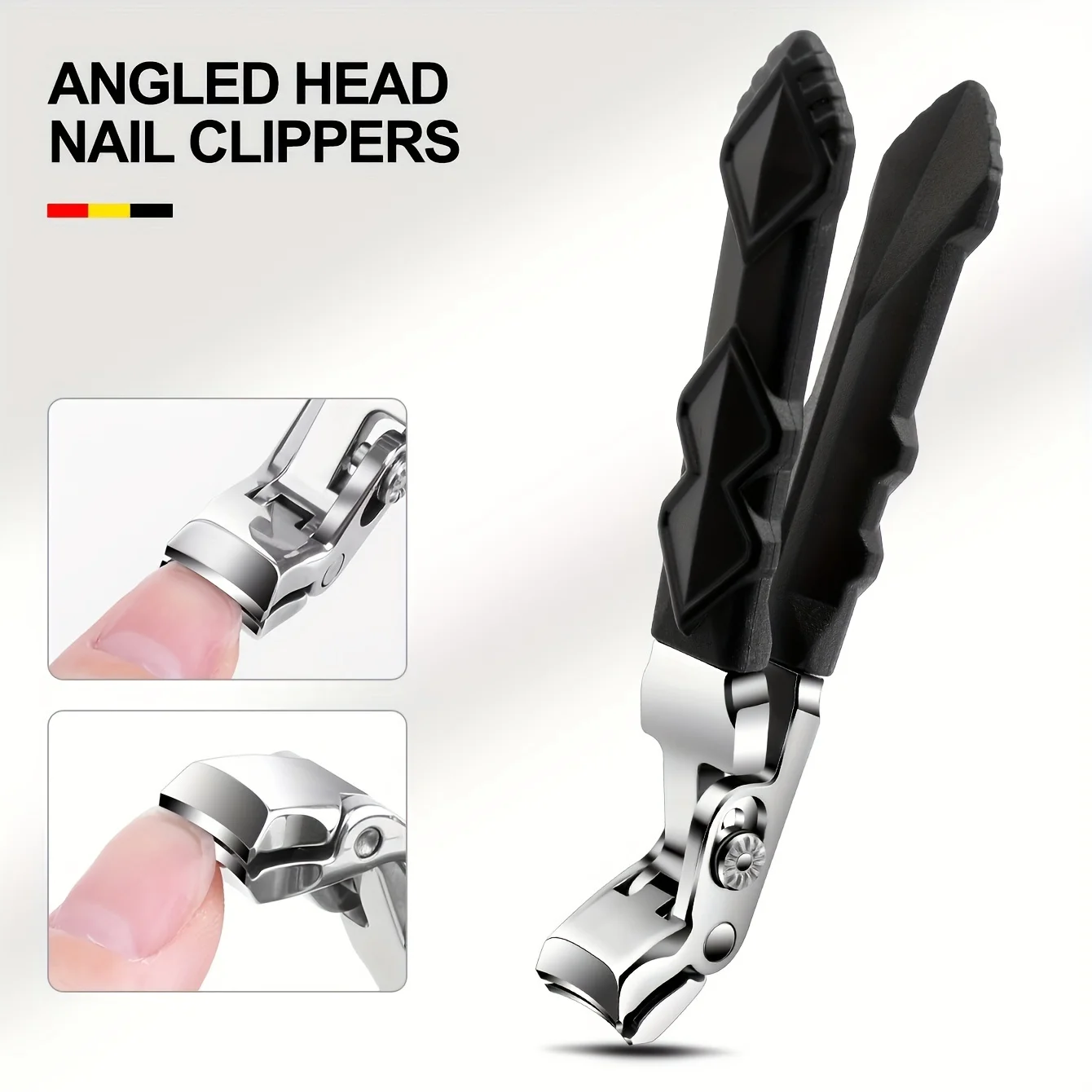 Coupe-ongles en acier inoxydable, mâchoire large robuste pour ongles épais et ongles, résistant aux éclaboussures avec lame de précision