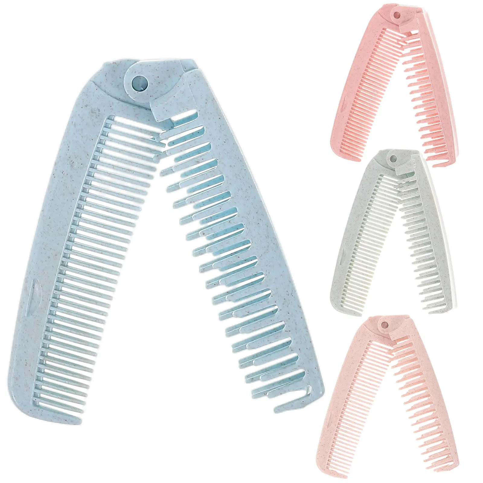 

4Pcs Elastic Hair Comb Set Foldable Double-Headed Comb for Styling Ideal for Thick Or Straight Hair Types