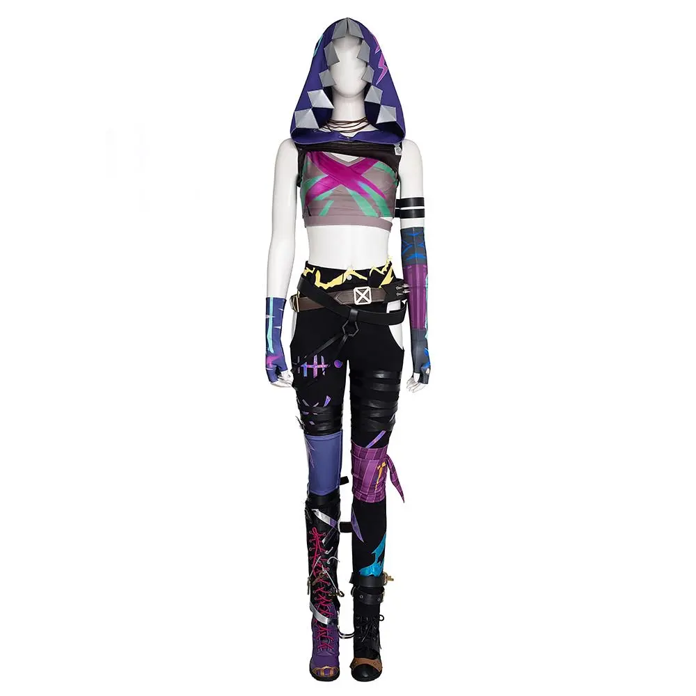 

In Stock Game LOL Arcane 2 Loose Cannon Jinx Cosplay Costume Crit Prodigy Jinx Cosplay Skin Outfit Wig Women Carnival Costume