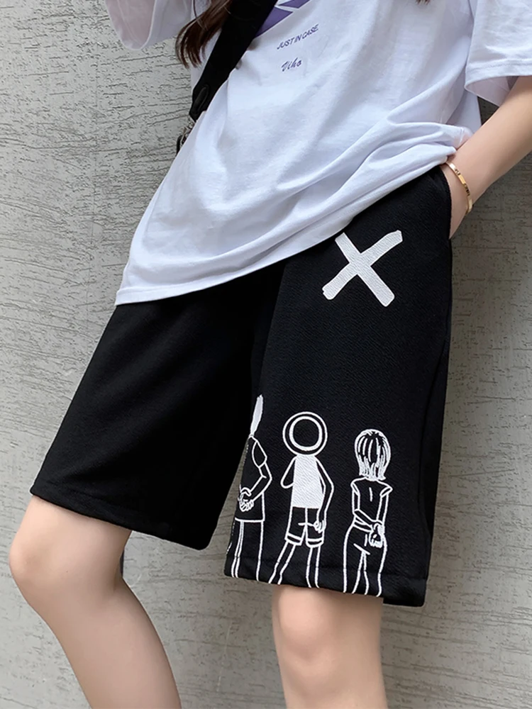 

Summer 2022 Men's and Women's Shorts Harajuku Printed Loose Casual Five Points Elastic Waist Sports Shorts Short Pants Femme