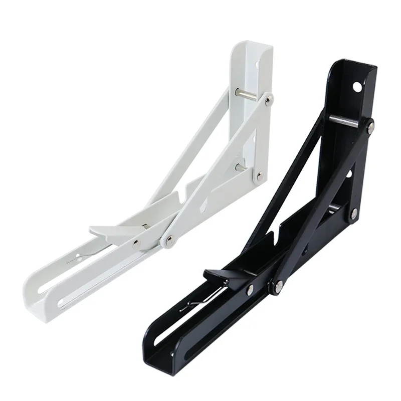 2Pcs/Set Folding Bracket 8-20 Inch Adjustable Wall Mounted Folding Table Shelf Bracket Triangle Heavy Duty Furniture Hardware