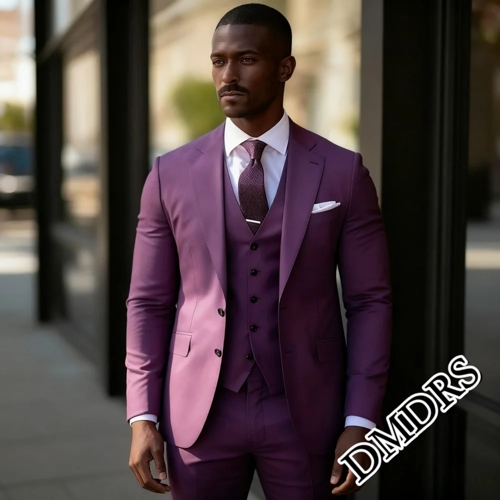 売れ筋メンズ3ピースウェディングスーツ、フォーマル無地スーツ、ジャケット、ベスト、パンツ付き、パーティーやその他のクラシックな機会に